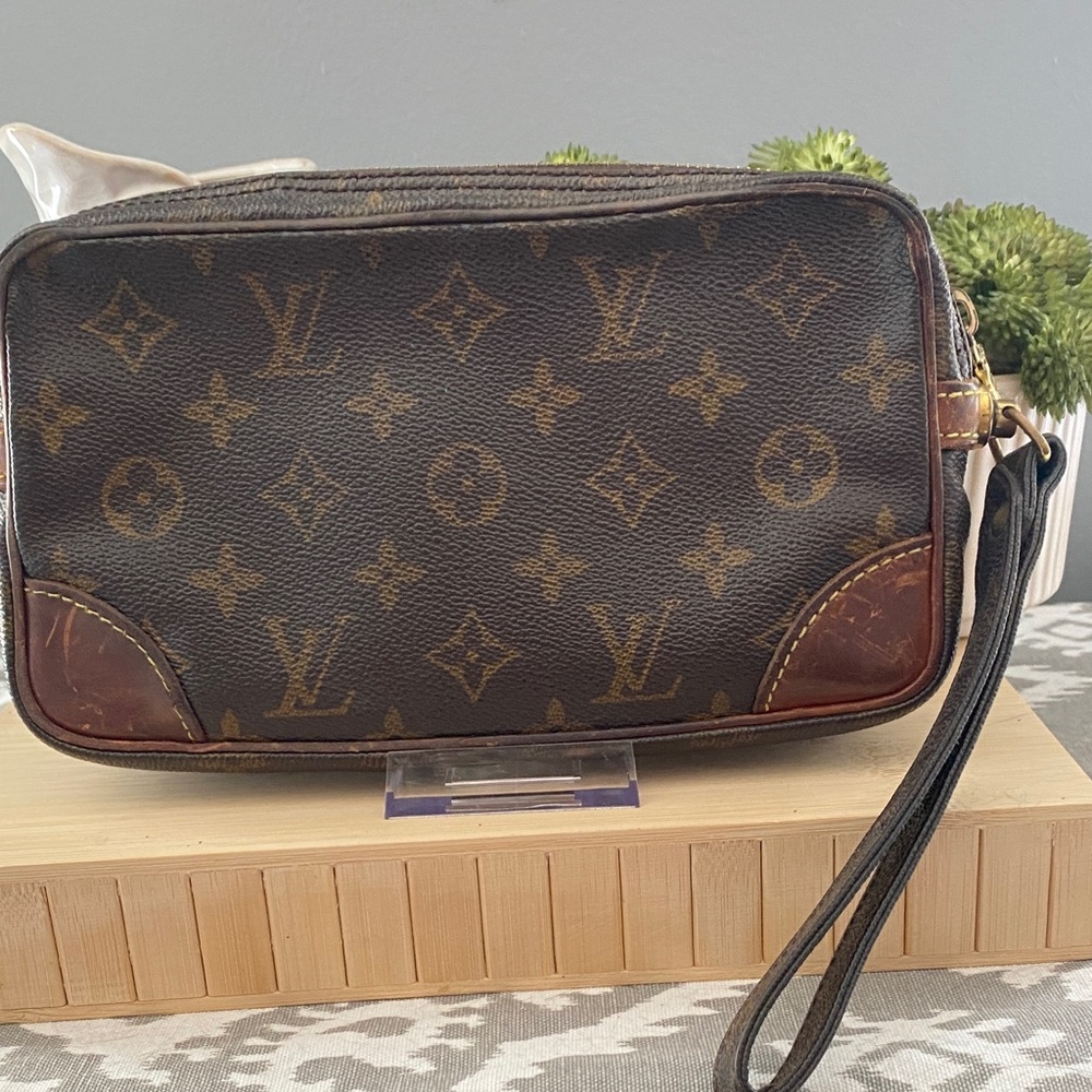 Louis Vuitton Marly Dragonne Monogram PM Clutch with Dust Bag